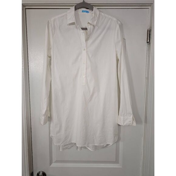 J. McLaughlin Tunic Popover Top women's medium white minimalist classic basics - Picture 1 of 5